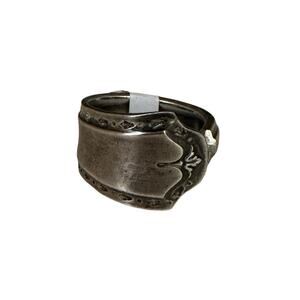 Size 8 Sterling Silver Plated Vintage Spoon Ring